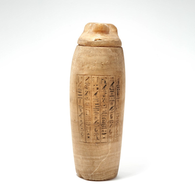 Hieroglyphs of Egypt a Canopus jar around 664 BC to 525 BC